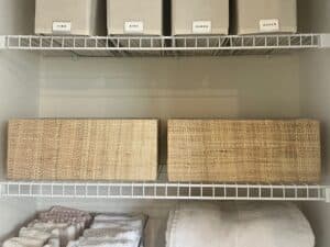 organized linen closet