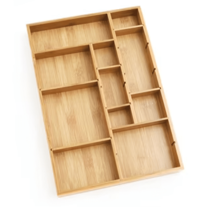 Lipper International Bamboo Adjustable Drawer Organizer with movable inserts