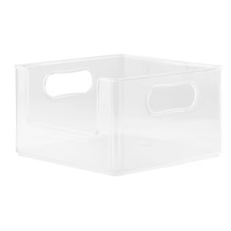Clear acrylic open front bin, multi functional for organizing all rooms in the home