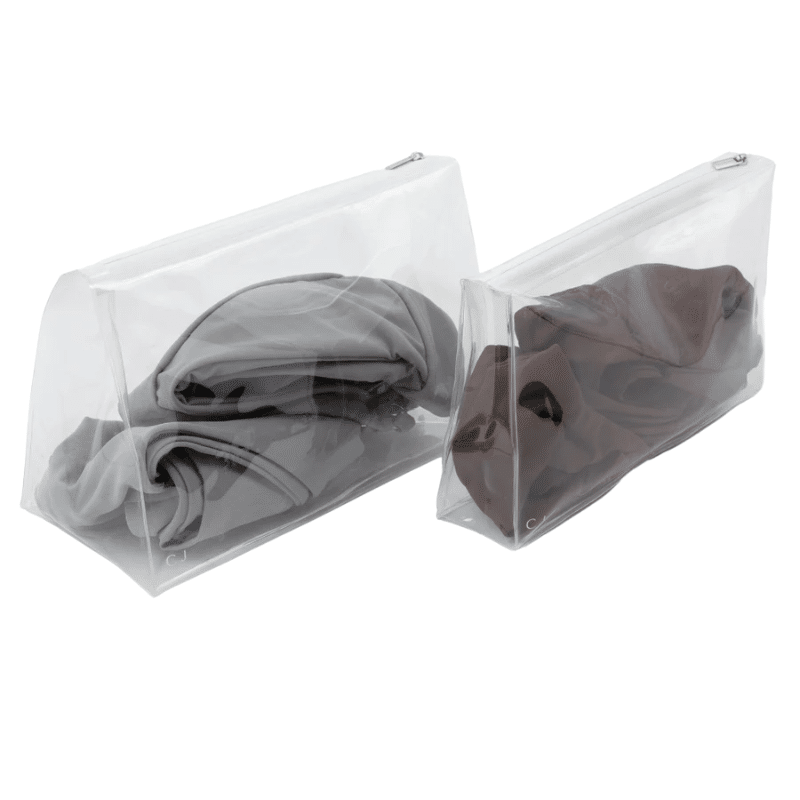 Clear Bikini Organizing Bags for keeping your bathing suits organized.